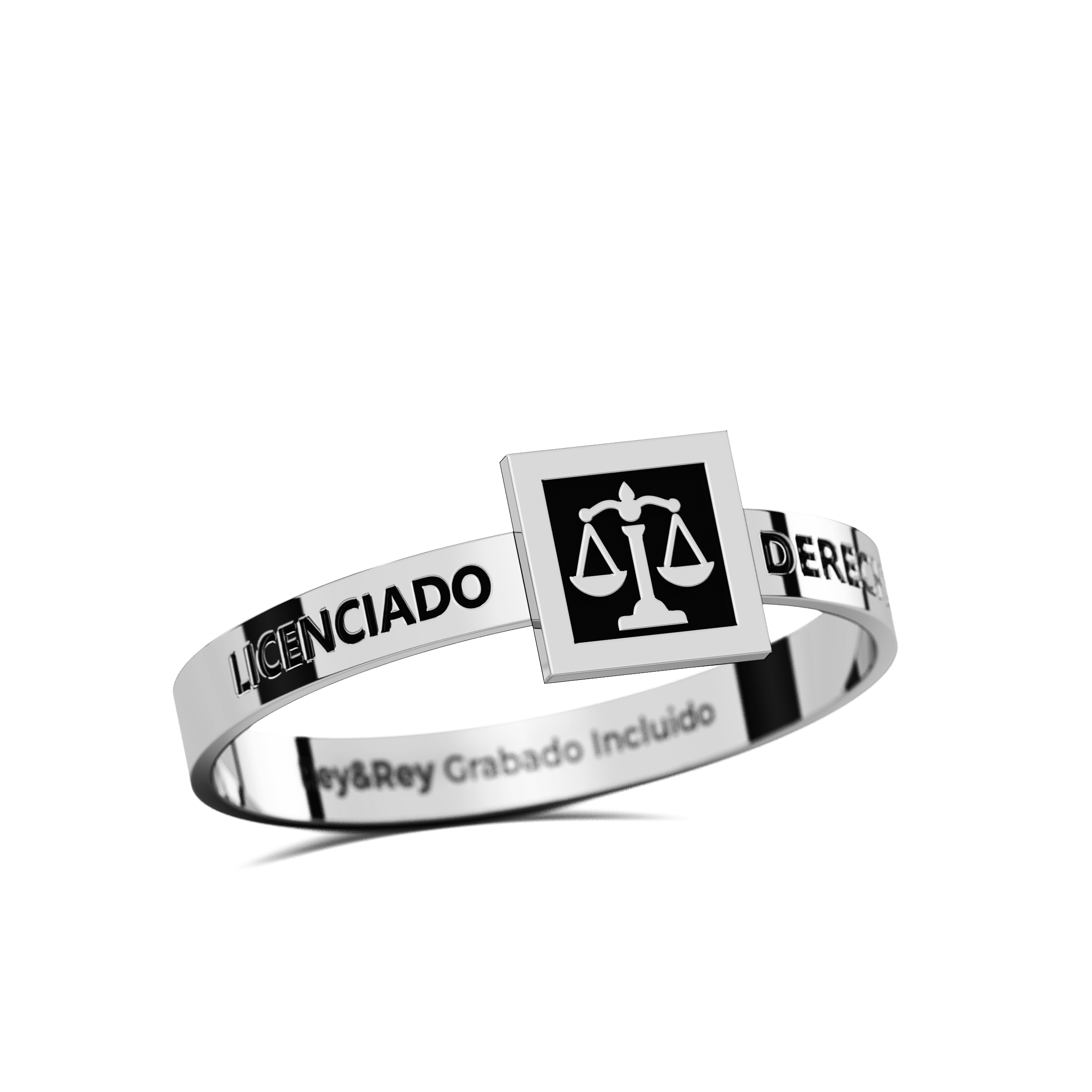 Anillo Graduación Square Plata .925