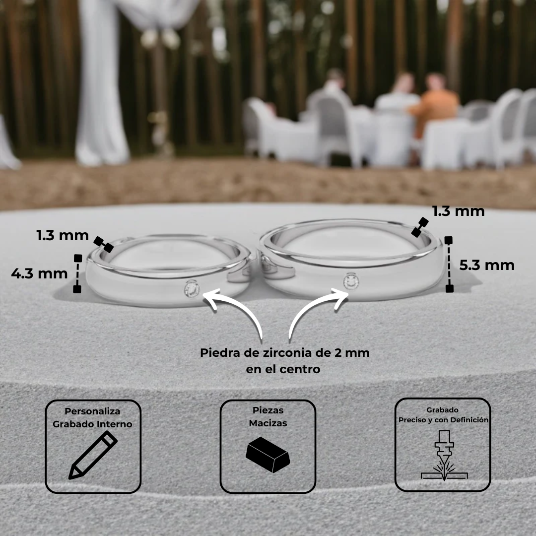 Anillos Matrimoniales Par Paloma X Plata