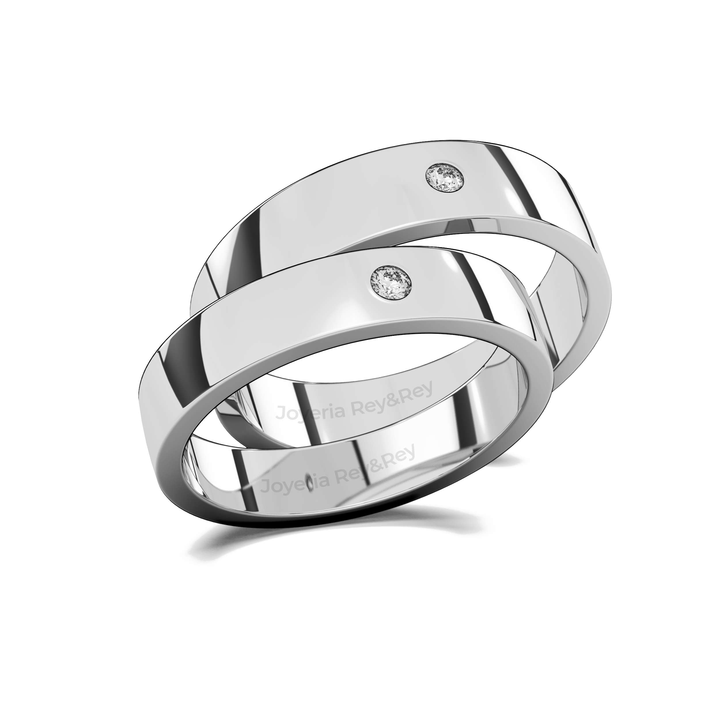 Anillos Matrimoniales Par Flat X de Plata .925