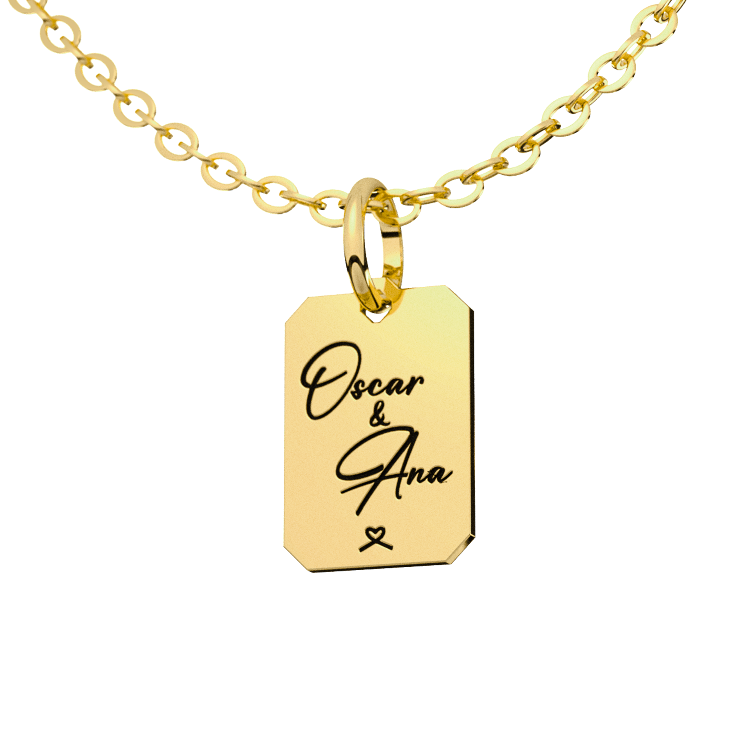 Collar Octa Text Personalizable Oro 10k Primerly