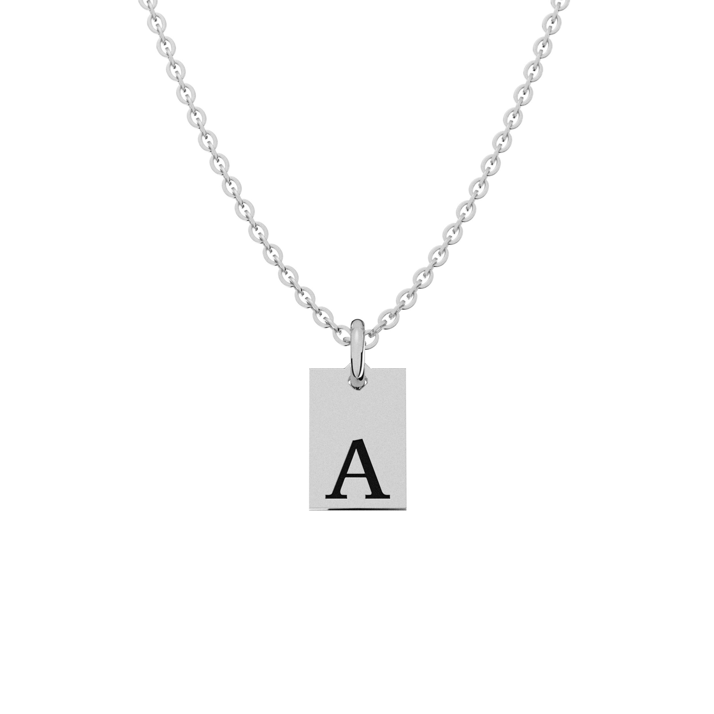 Collar Placa Inicial Personalizable Plata .925 Primerly