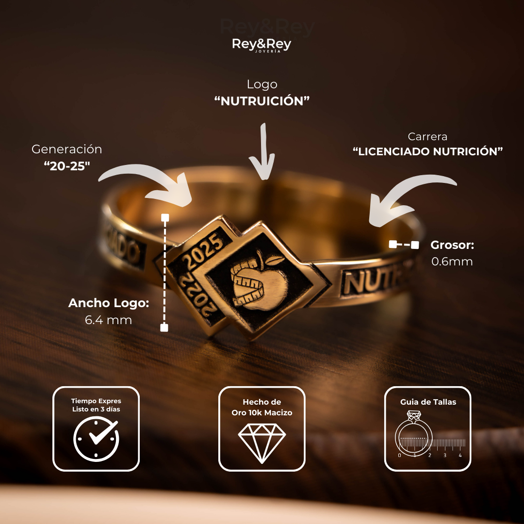 Anillo Skalon Graduación Logos Licenciatura en Plata