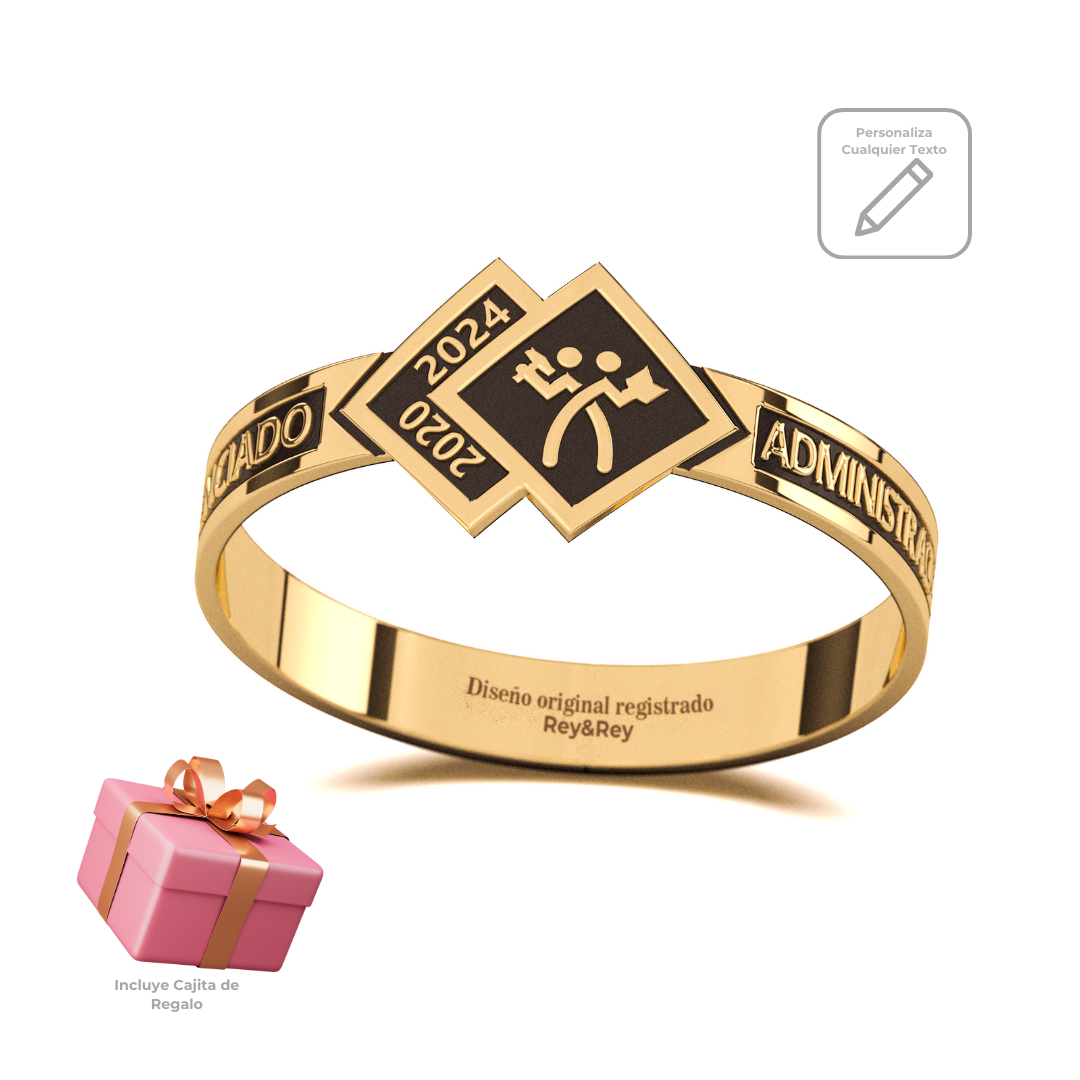 Anillo Skalon Graduación Logos Licenciatura en Plata