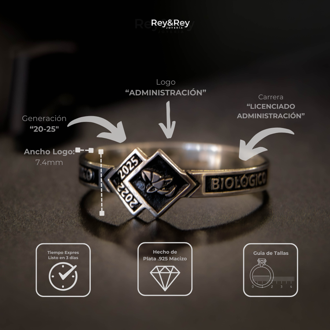 Anillo Skalon Graduación Logos Licenciatura en Plata