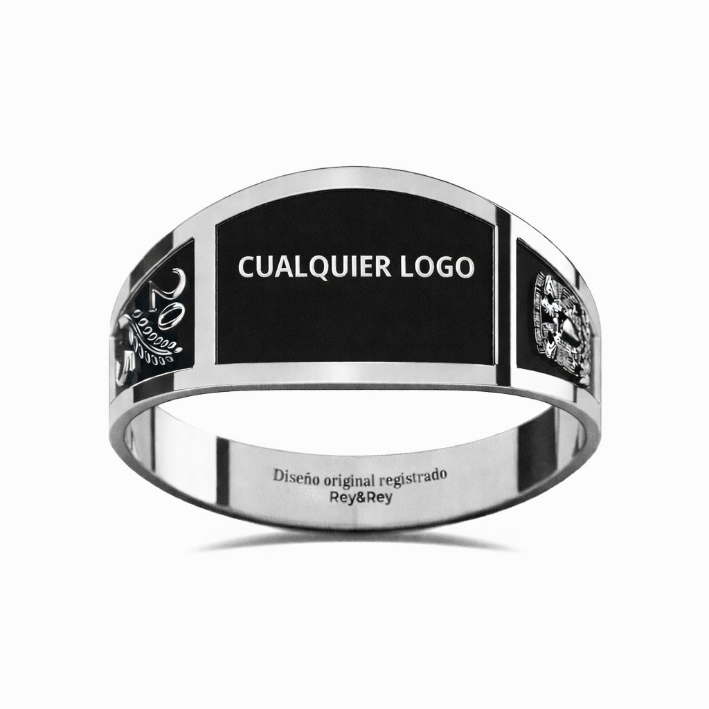 Anillo Belt Graduación Logos Licenciatura en Plata