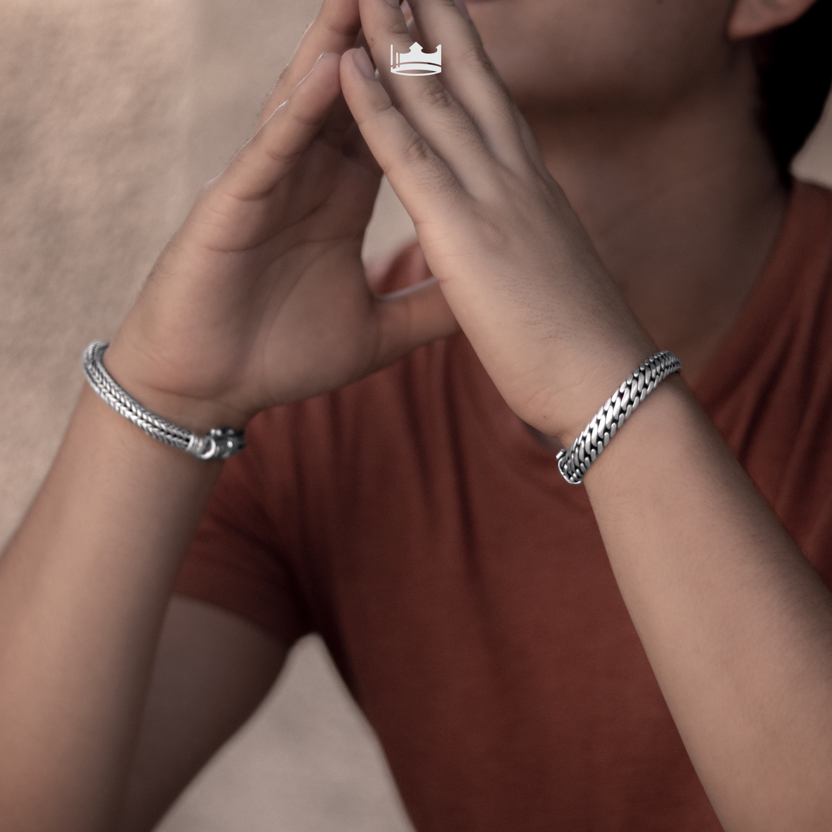 Pulsera Gruesa Dark Octal X de Plata