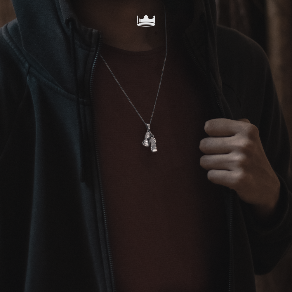 Cadena Par de Guantes de Boxeo Plata .925