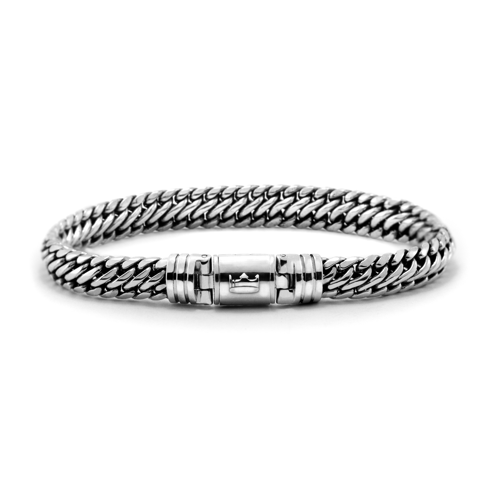 Pulsera Gruesa Dark Octal X de Plata