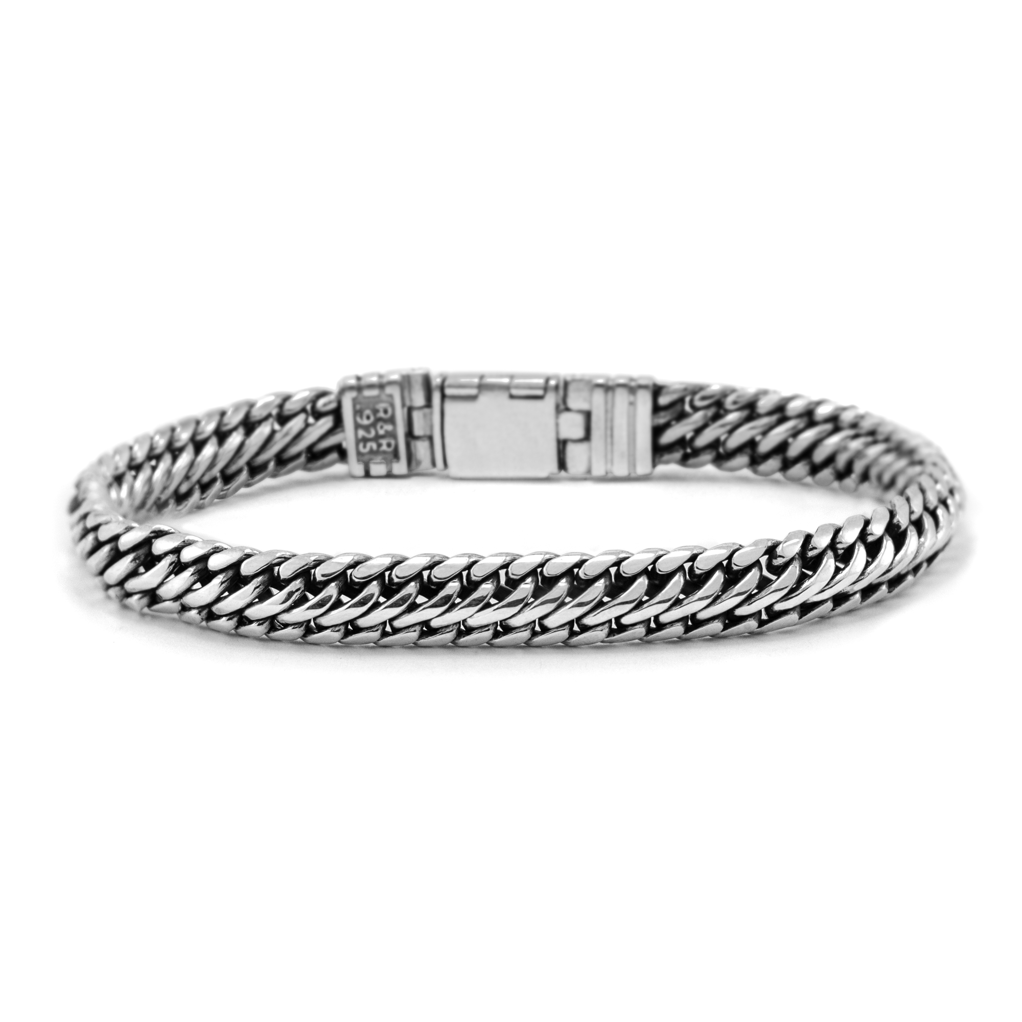 Pulsera Gruesa Dark Octal X de Plata