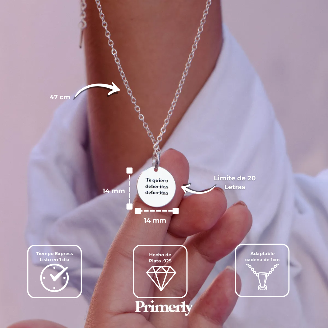 Collar Fiore Personalizable Plata .925  Primerly