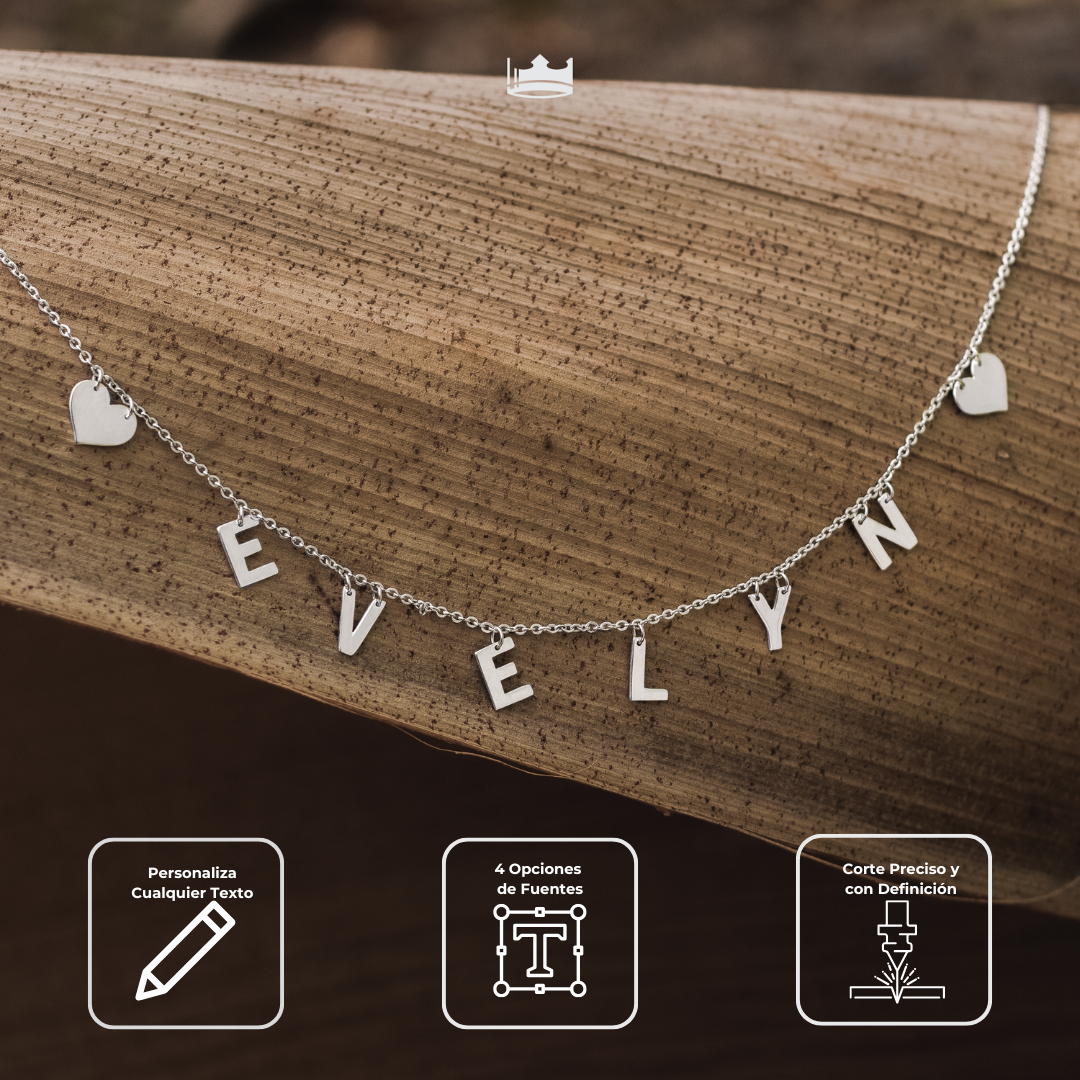 Cadena Letras Personalizable Plata .925  Primerly