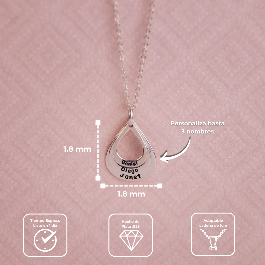 Collar Gota Personalizable Plata .925