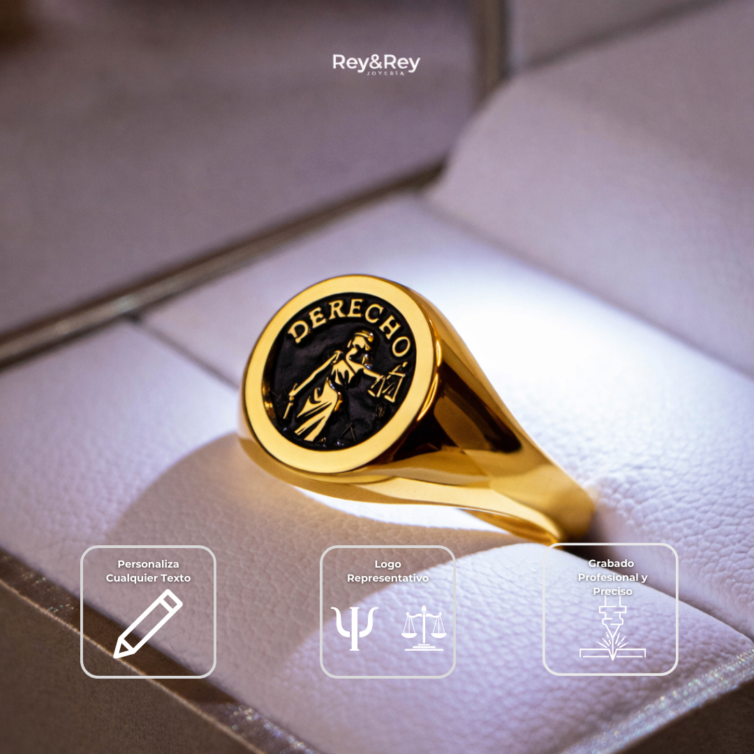 Anillo Graduación Sello Oro 10k
