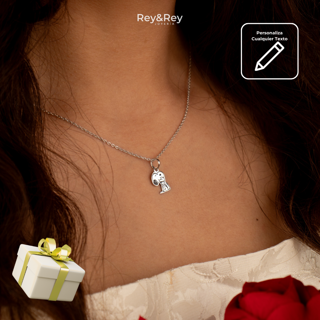 Collar Snoopy Sentado Mini Plata .925 Primerly