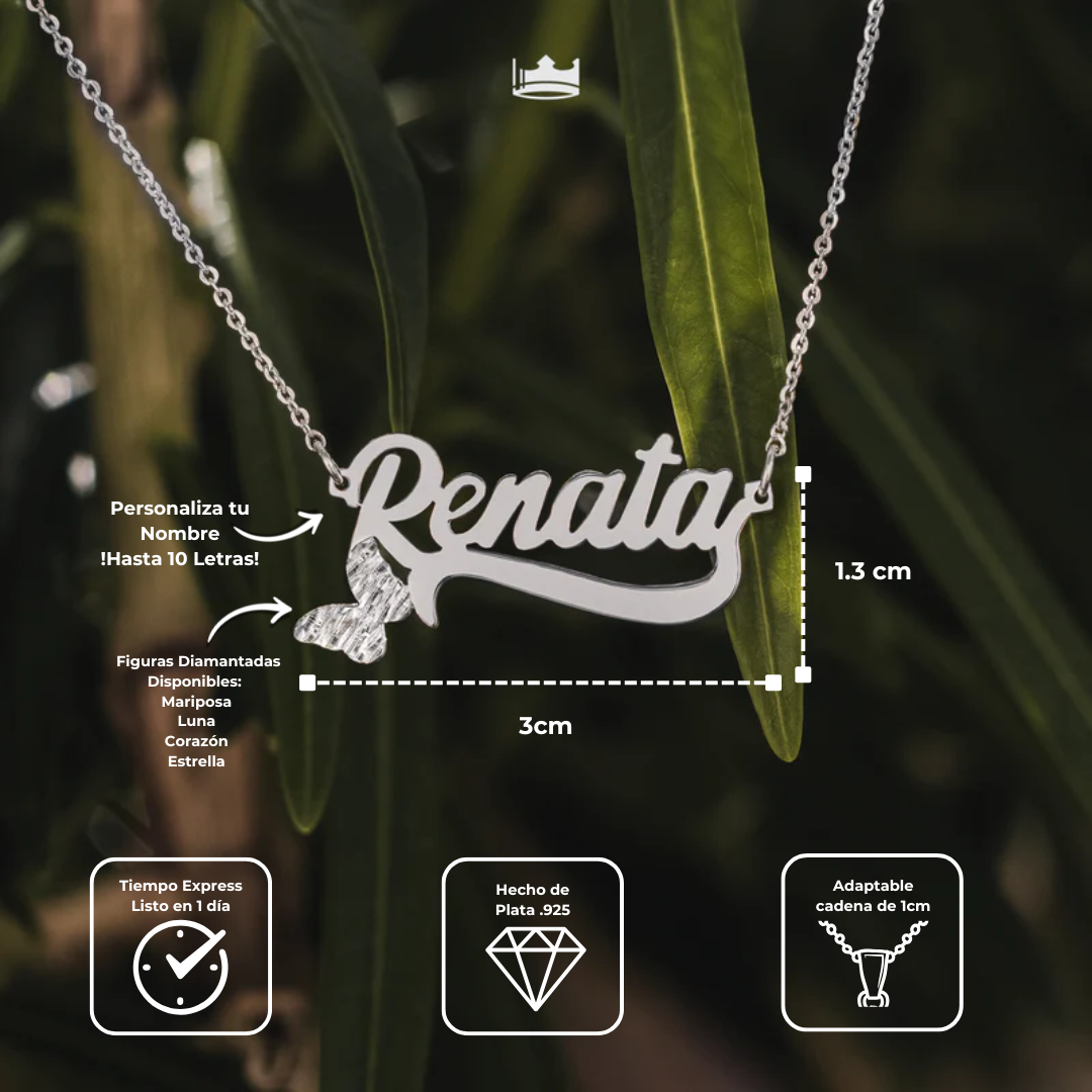 Collar Classic Diamantada Personalizable Plata .925  Primerly