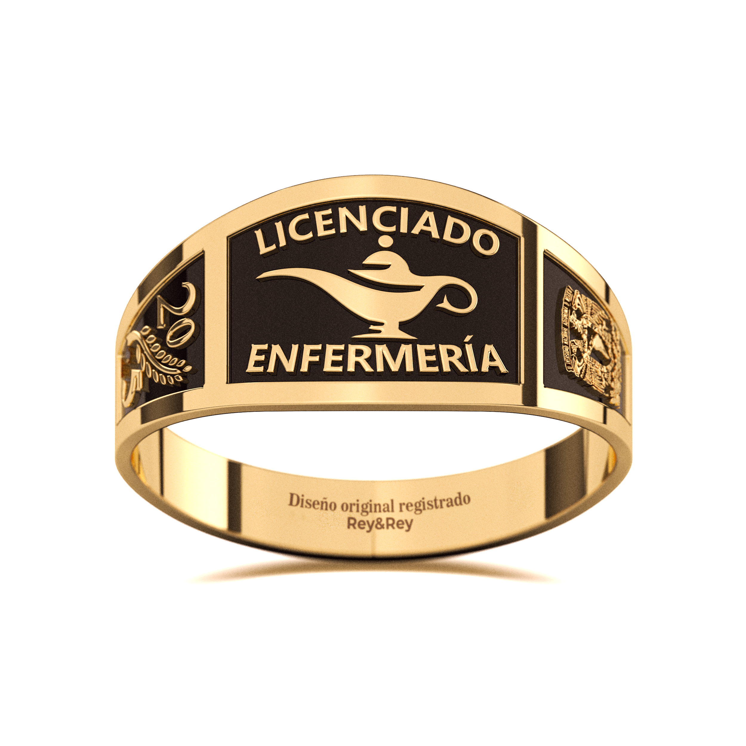 Anillo Belt Graduación Logos Licenciatura en Plata