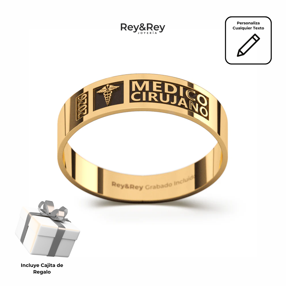 Anillo Graduación Modelo Pleno Oro 10k