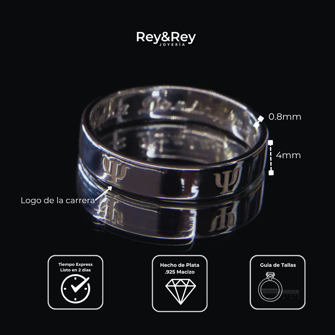 Anillo Graduación Ciclo Logos Plata .925