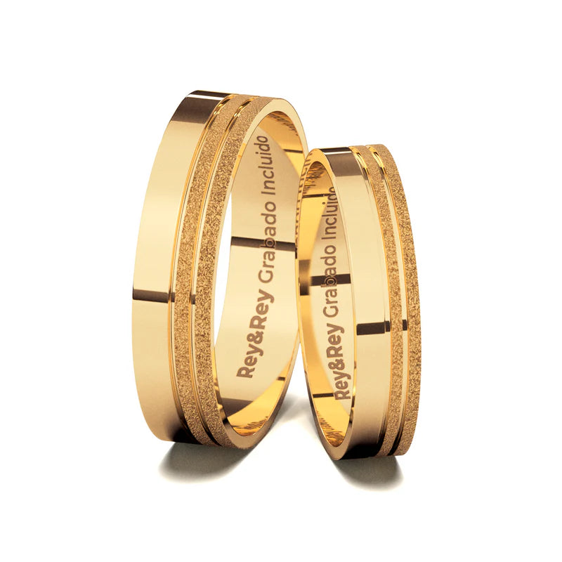 Anillos Matrimoniales Par Craquel LAT Plata .925