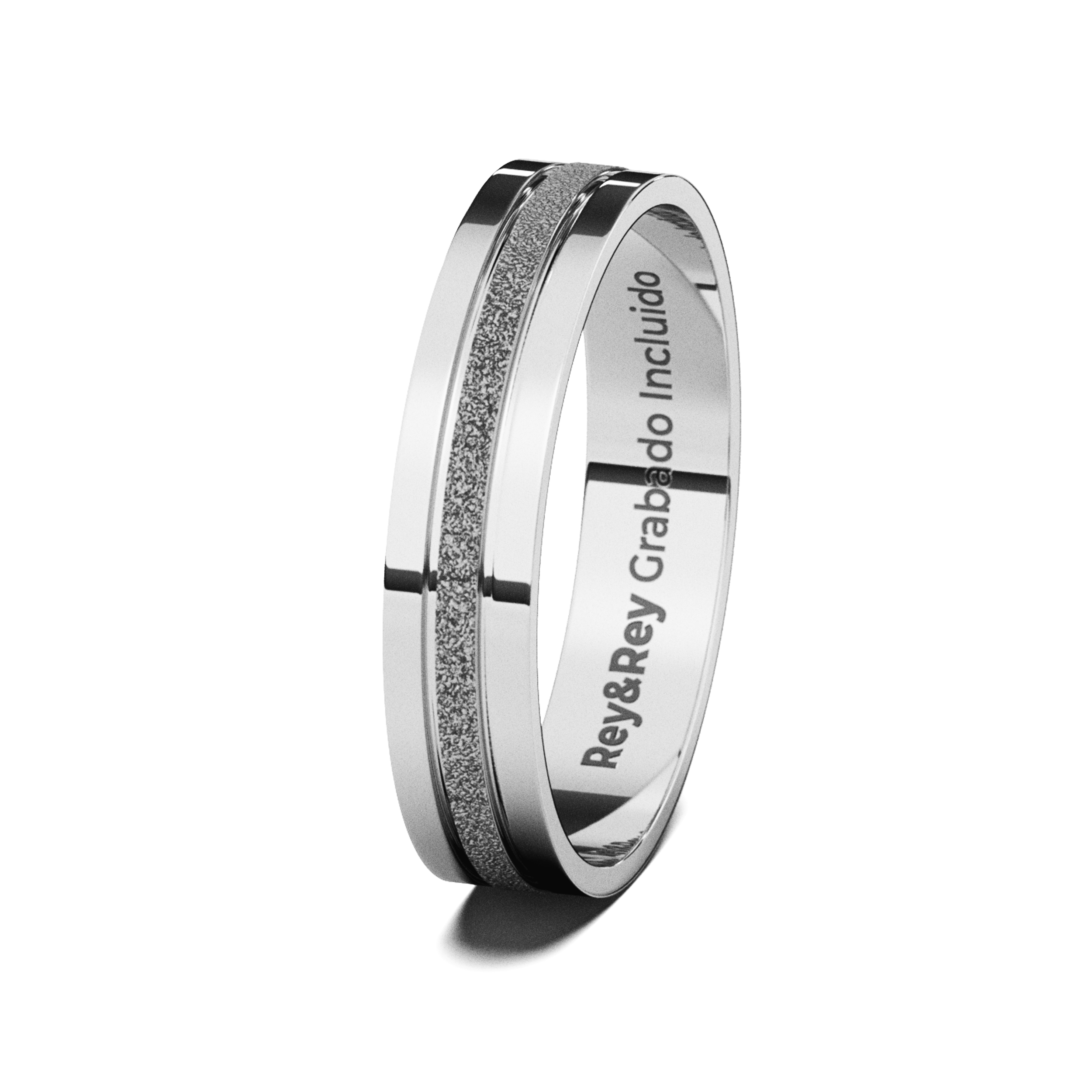 Anillo Matrimonial Craquel MID Plata