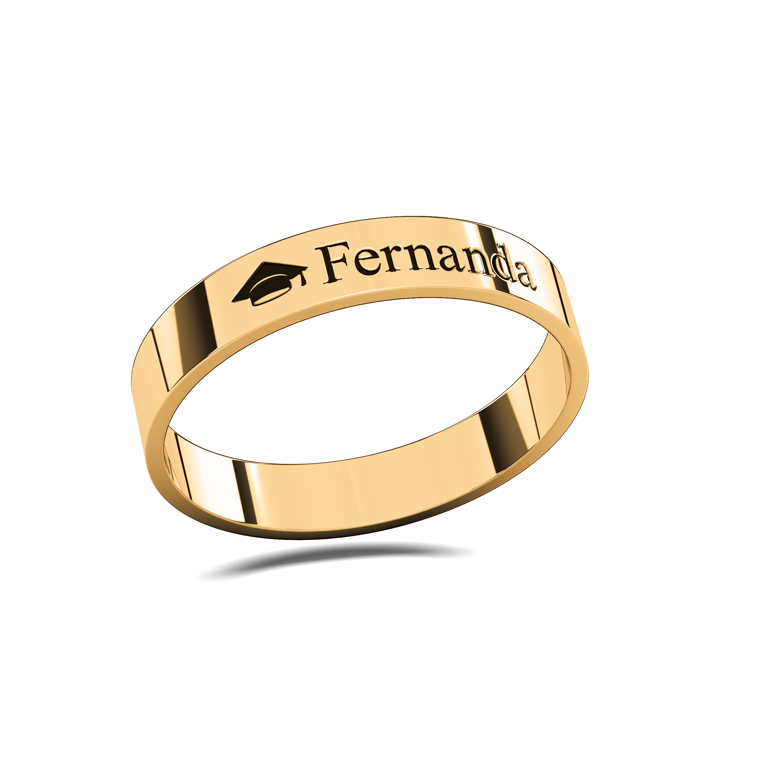 Anillo Flat S Name Grado en Oro 10k