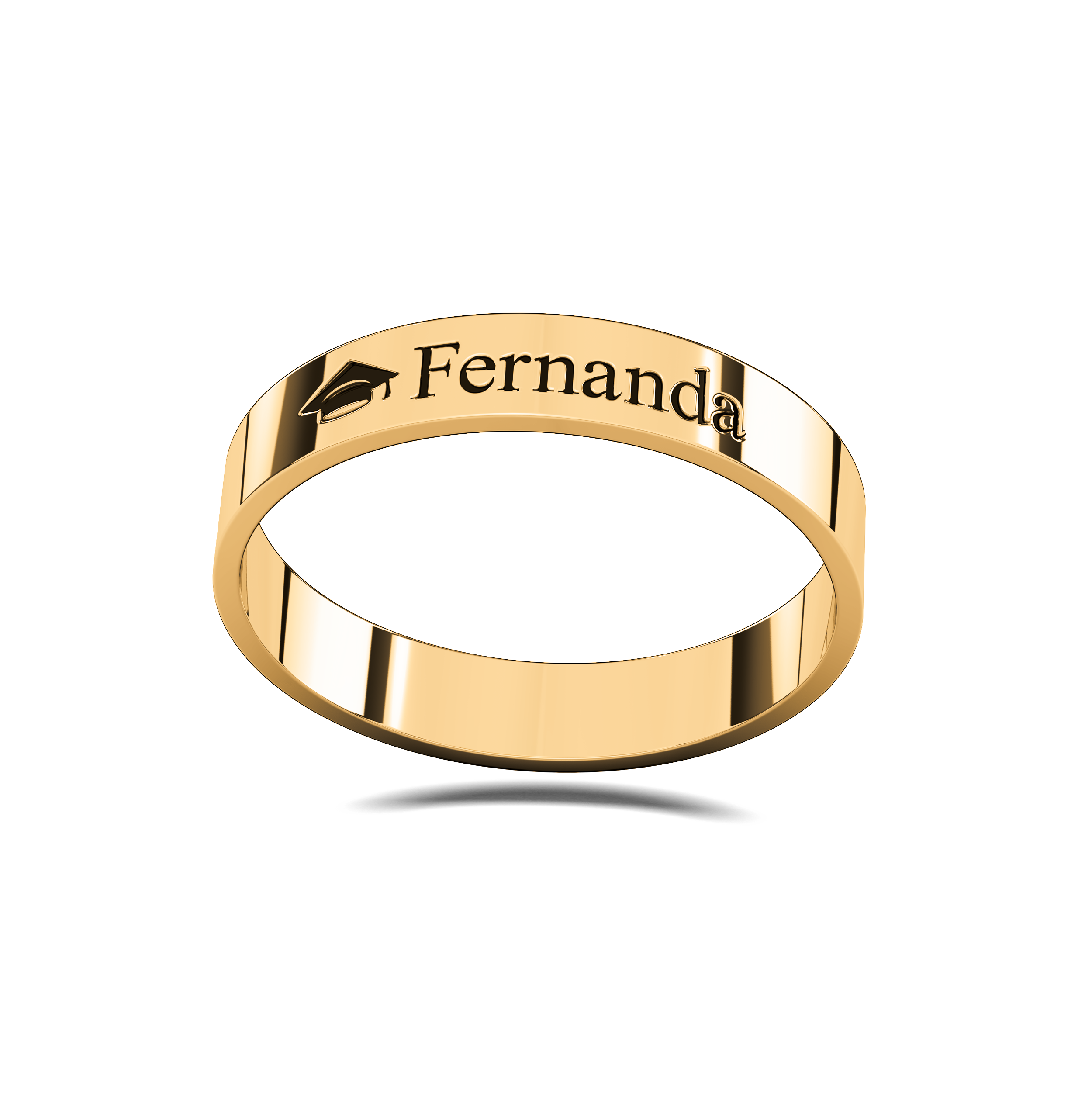 Anillo Flat S Name Grado en Oro 10k