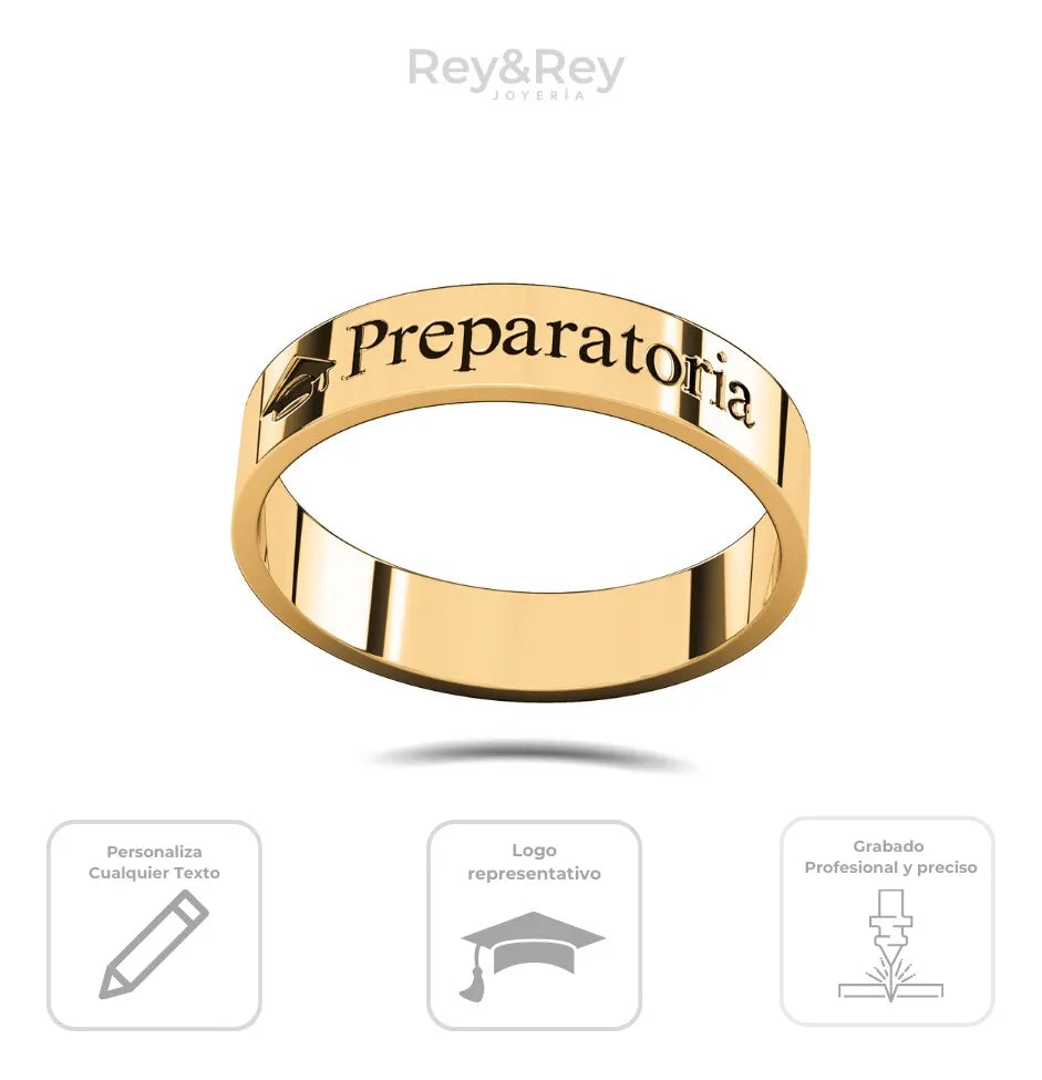 Anillo Graduación Flat S Name Plata .925