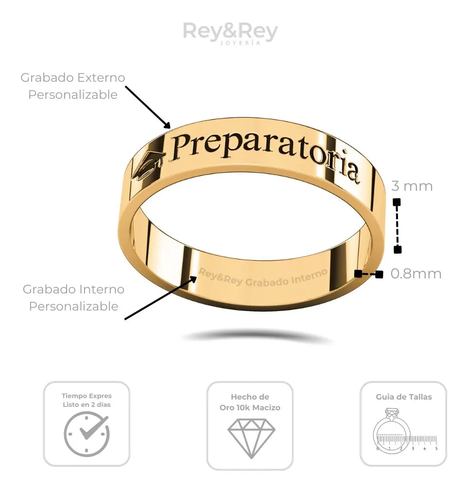 Anillo Graduación Flat S Name Plata .925