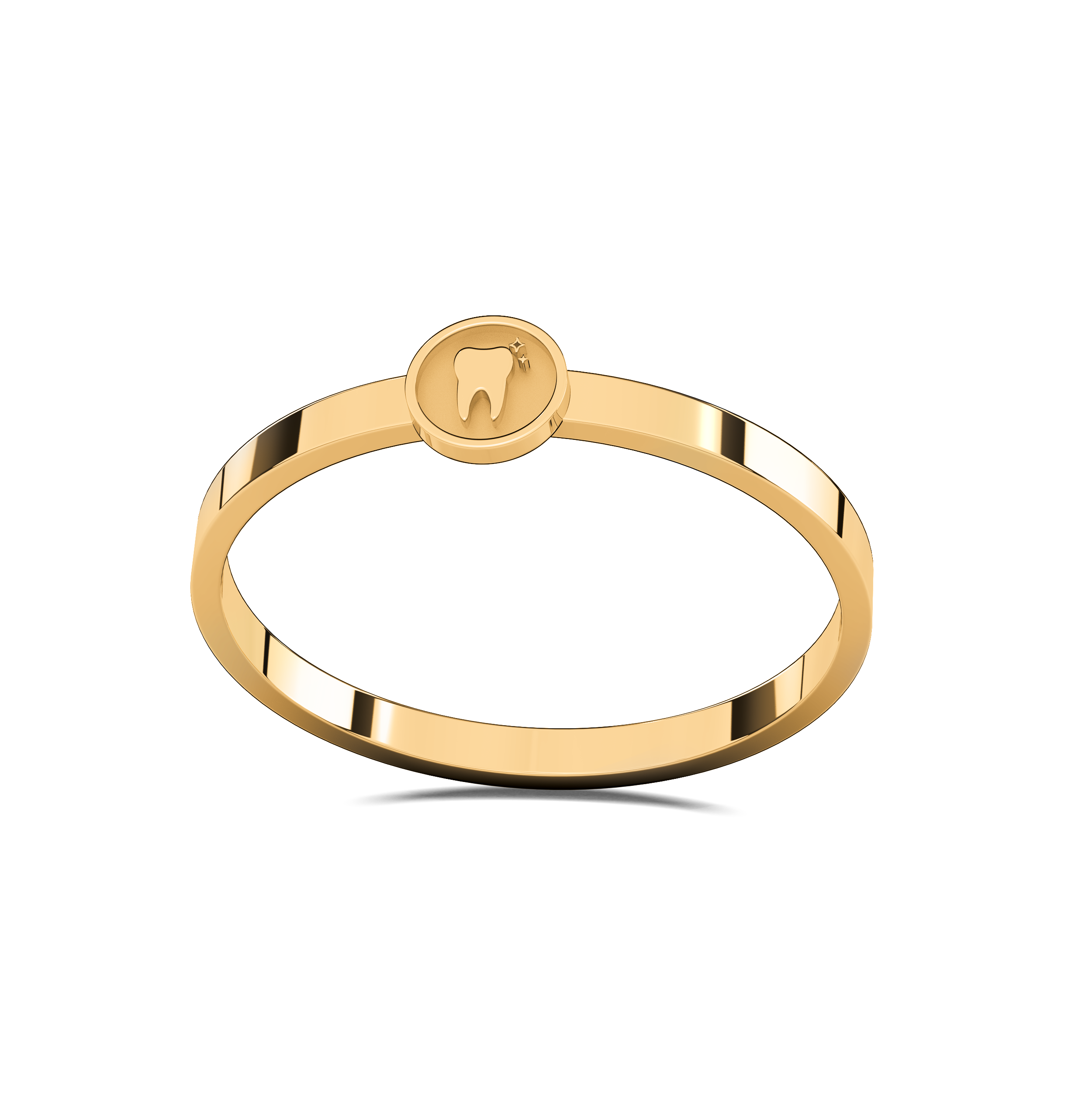 Anillo Flat S Grado Logo Central en Oro 10k