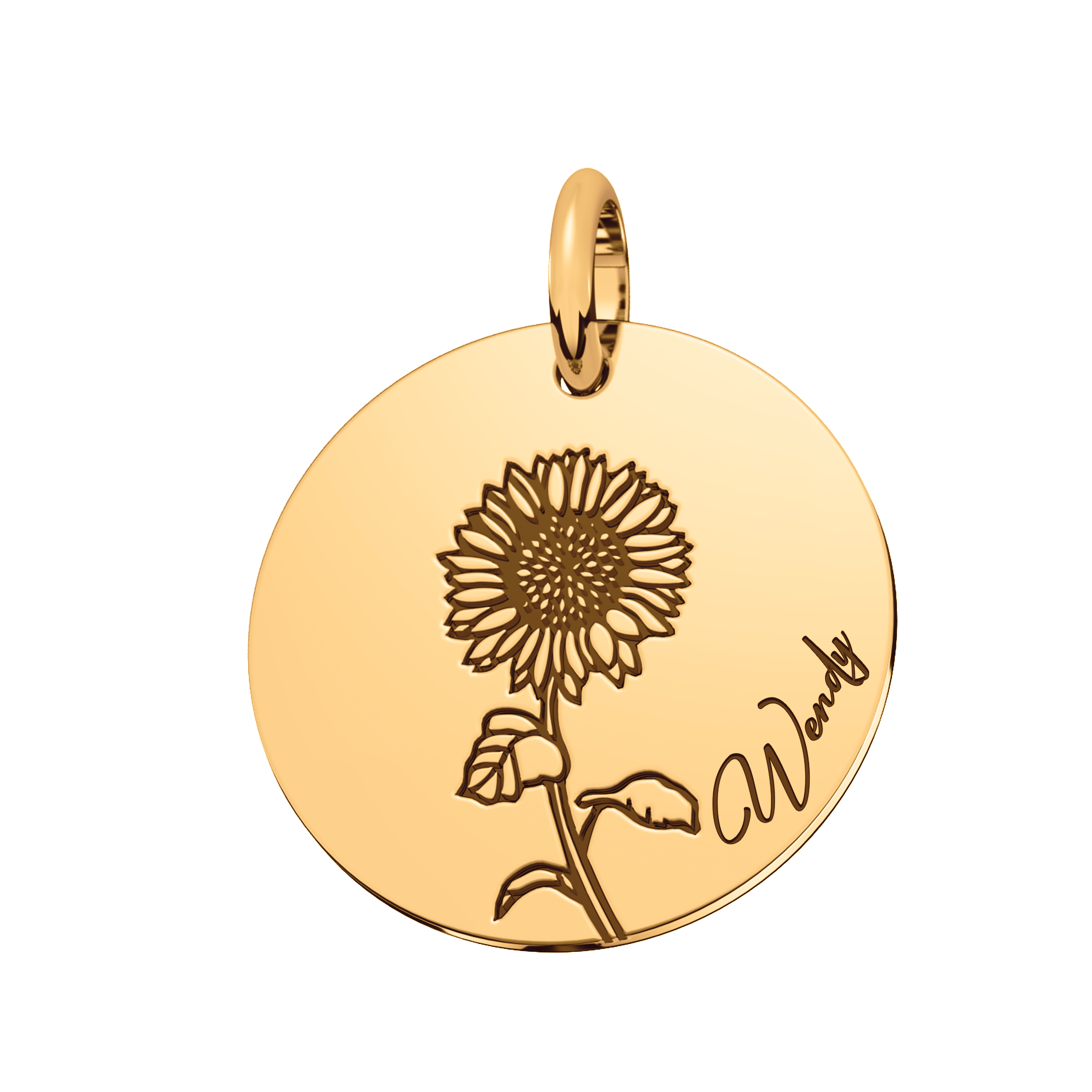 Dije con Flor Personalizable Oro de 10k