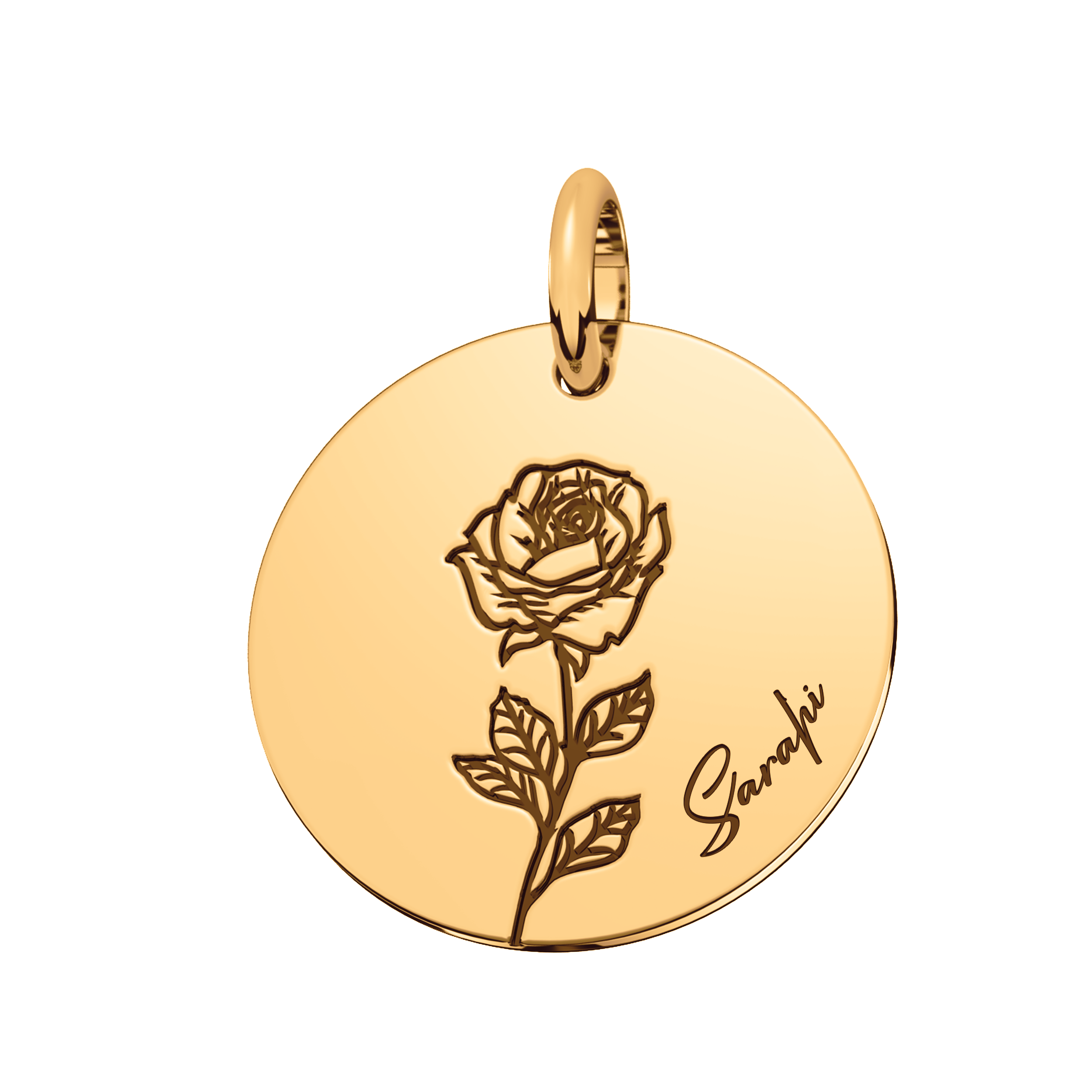 Dije con Flor Personalizable Oro de 14k