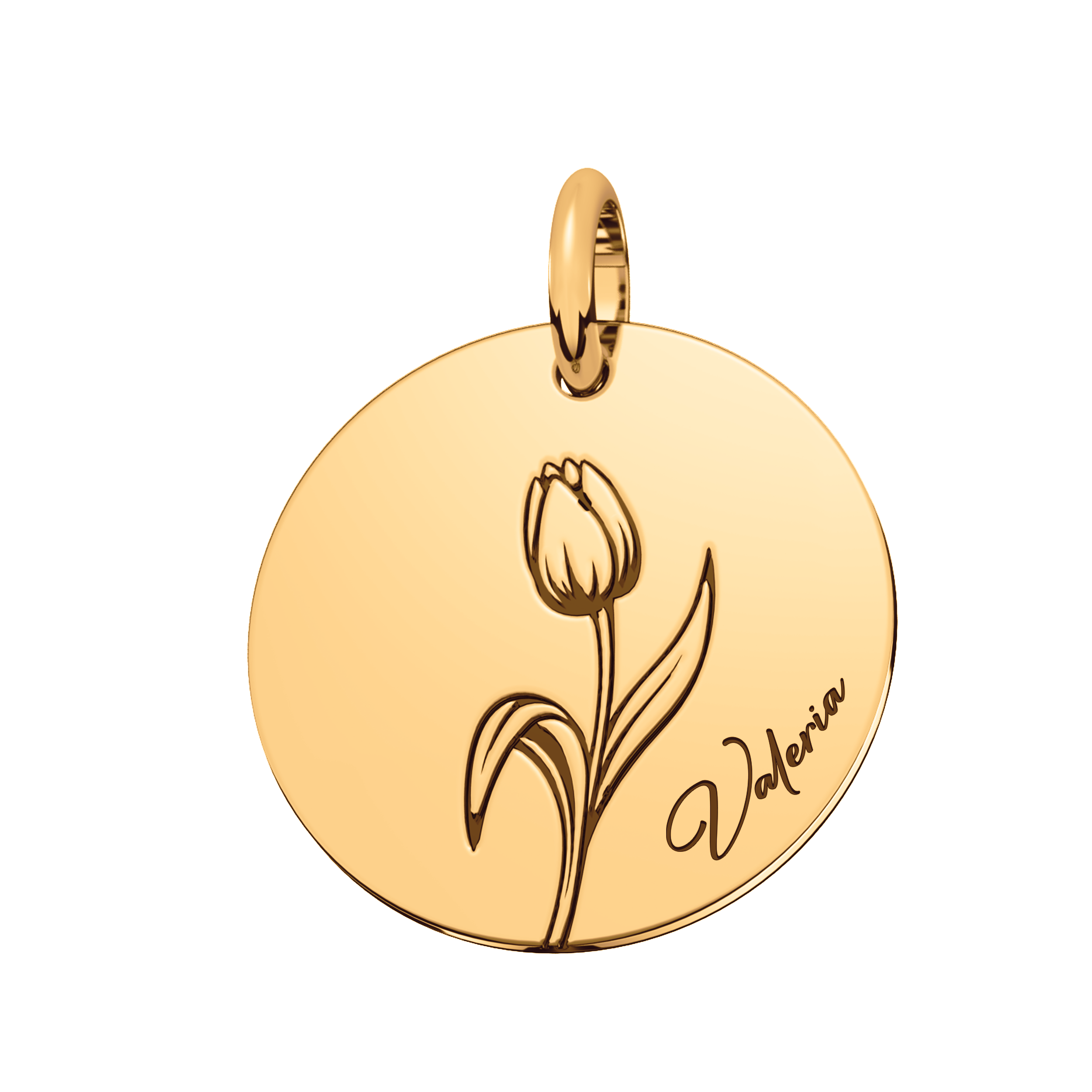 Dije con Flor Personalizable Oro de 10k