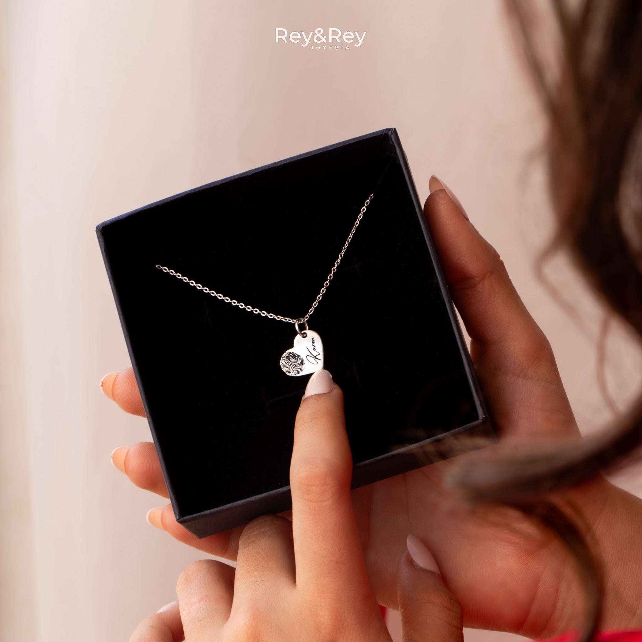 Dije Corazon Huella Nombre Plata.925 Primerly