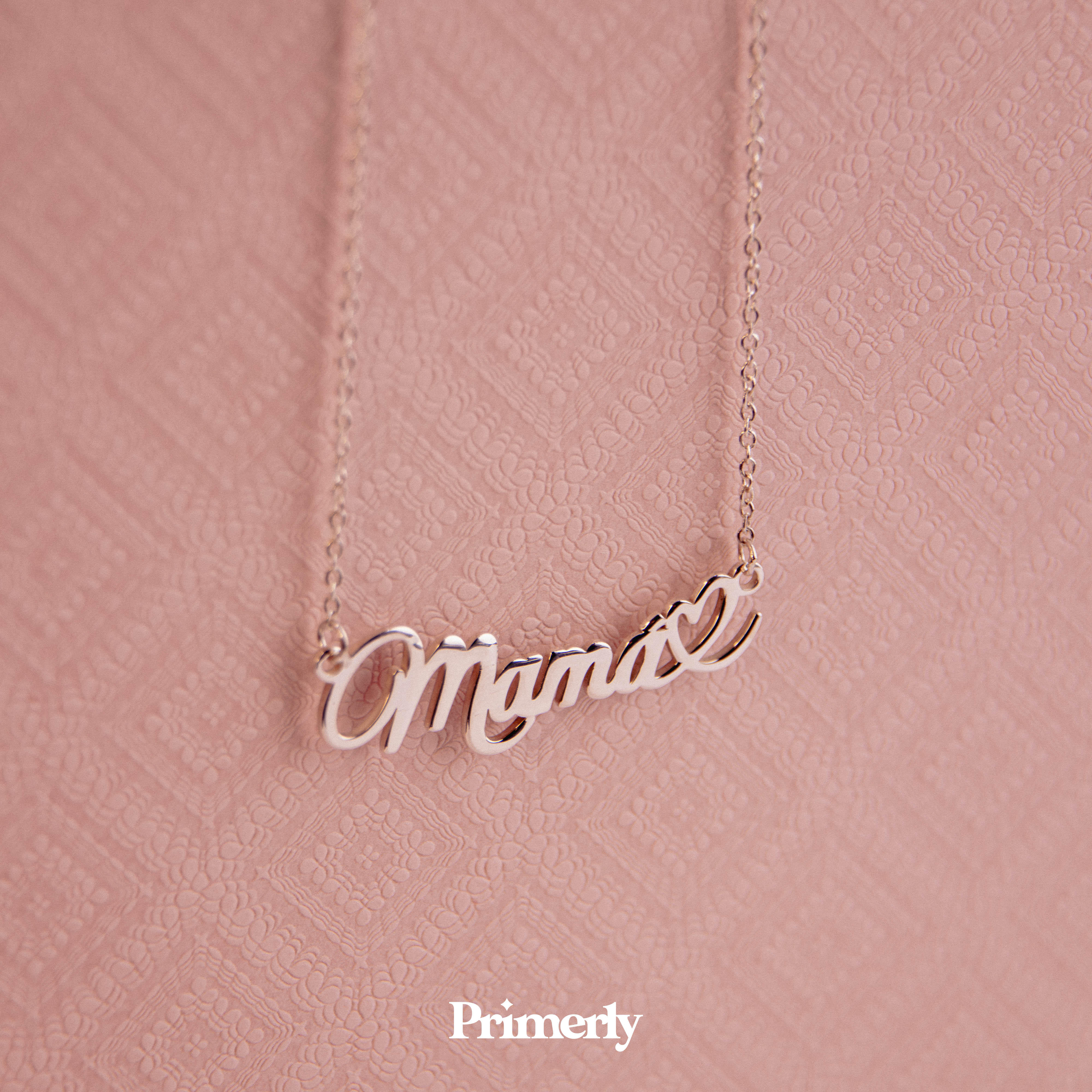 Dije Mamá Corazón Cadena Plata .925