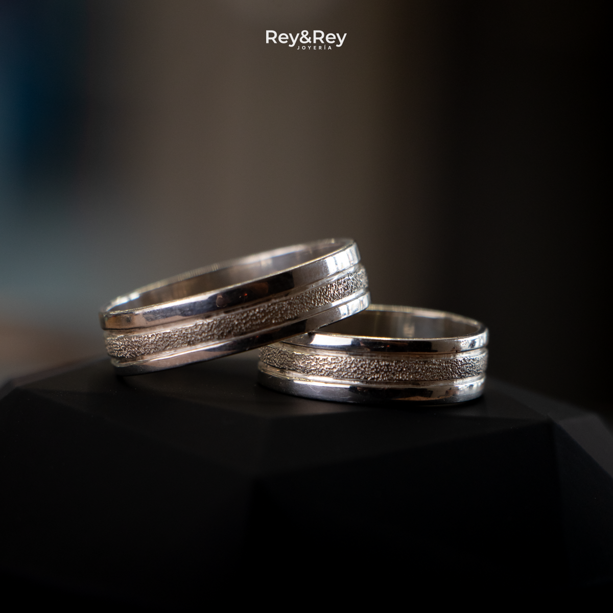 Anillo Matrimonial Craquel MID Plata