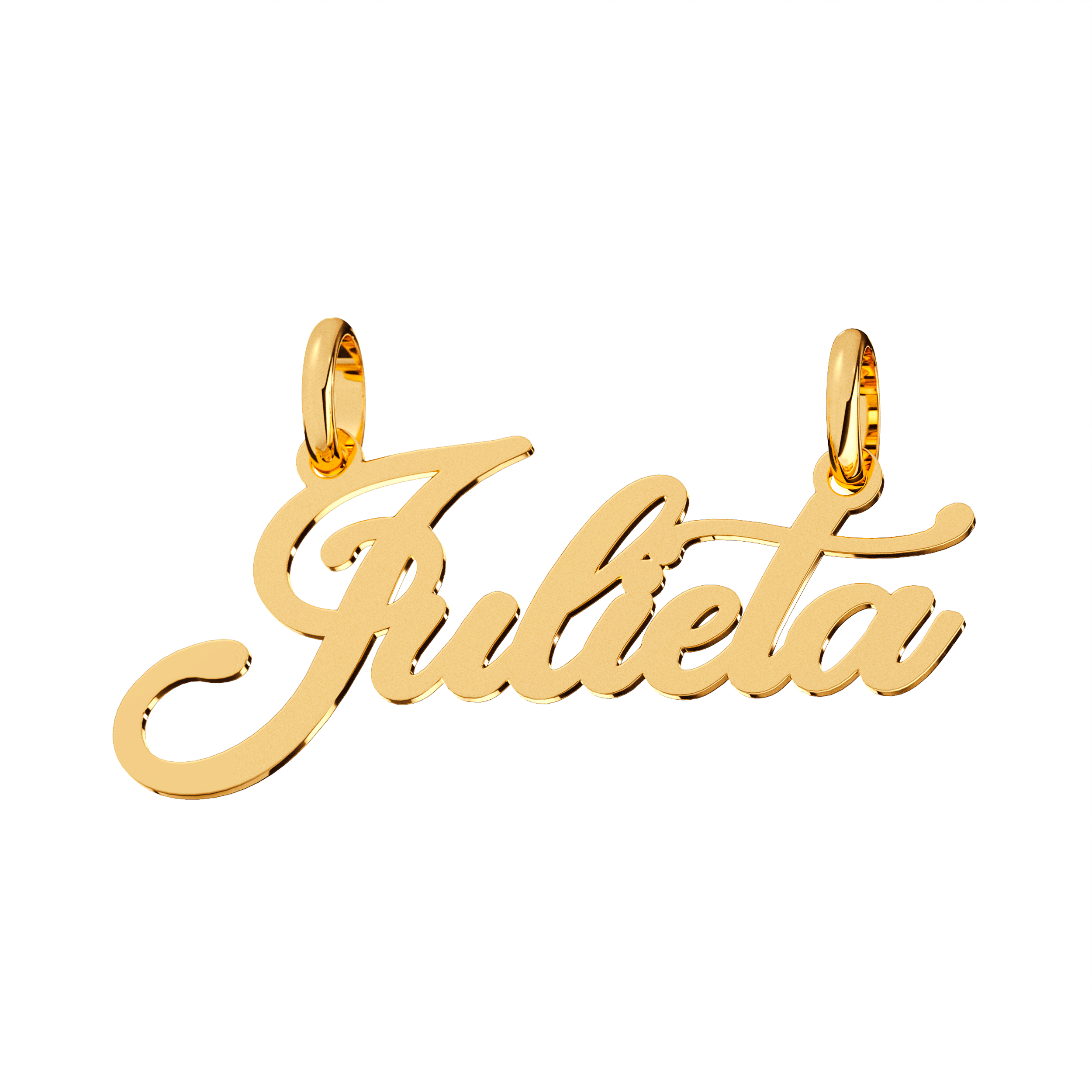 Dije Nombre Personalizado Pluma en Oro 10k Clasico