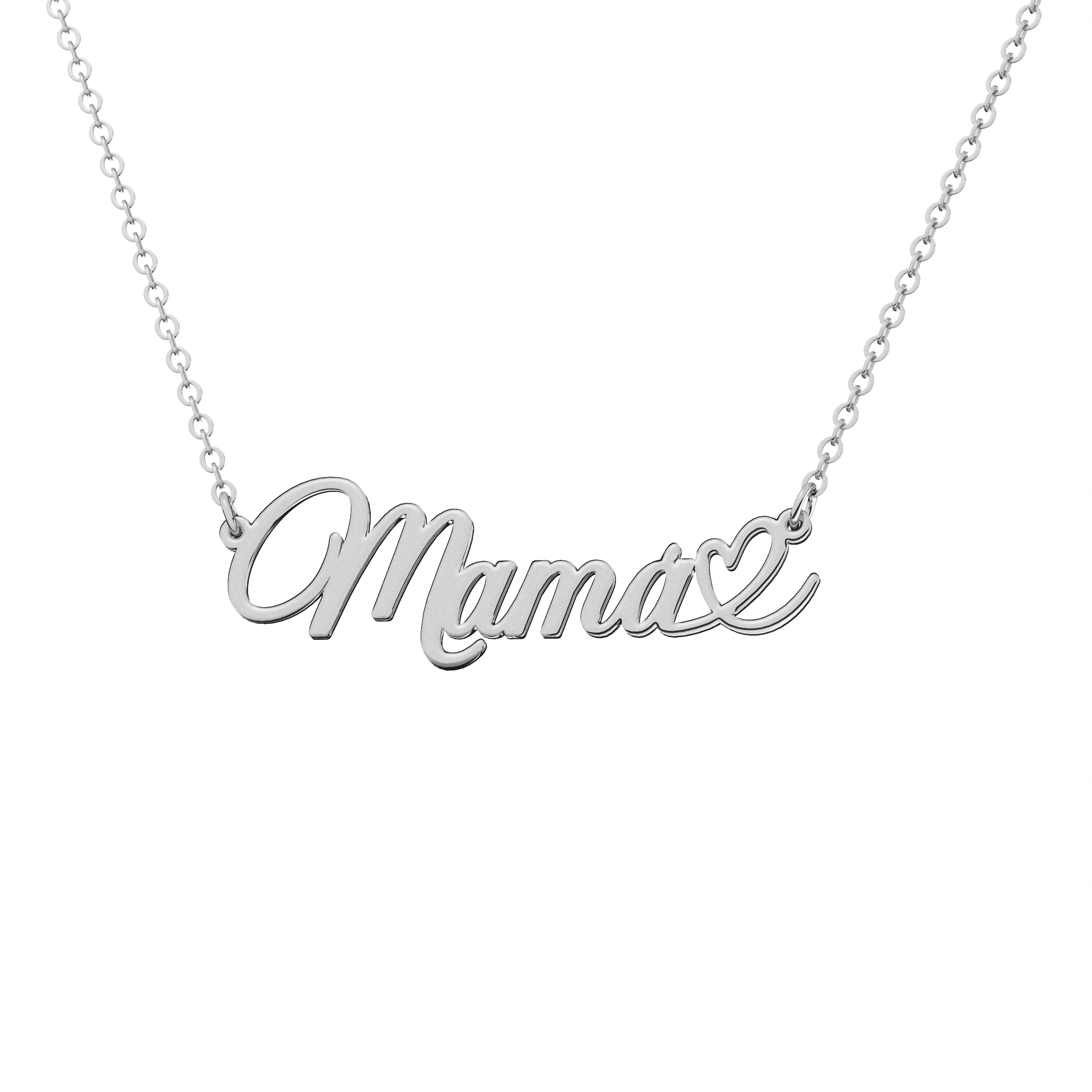 Dije Mamá Corazón Cadena Plata .925