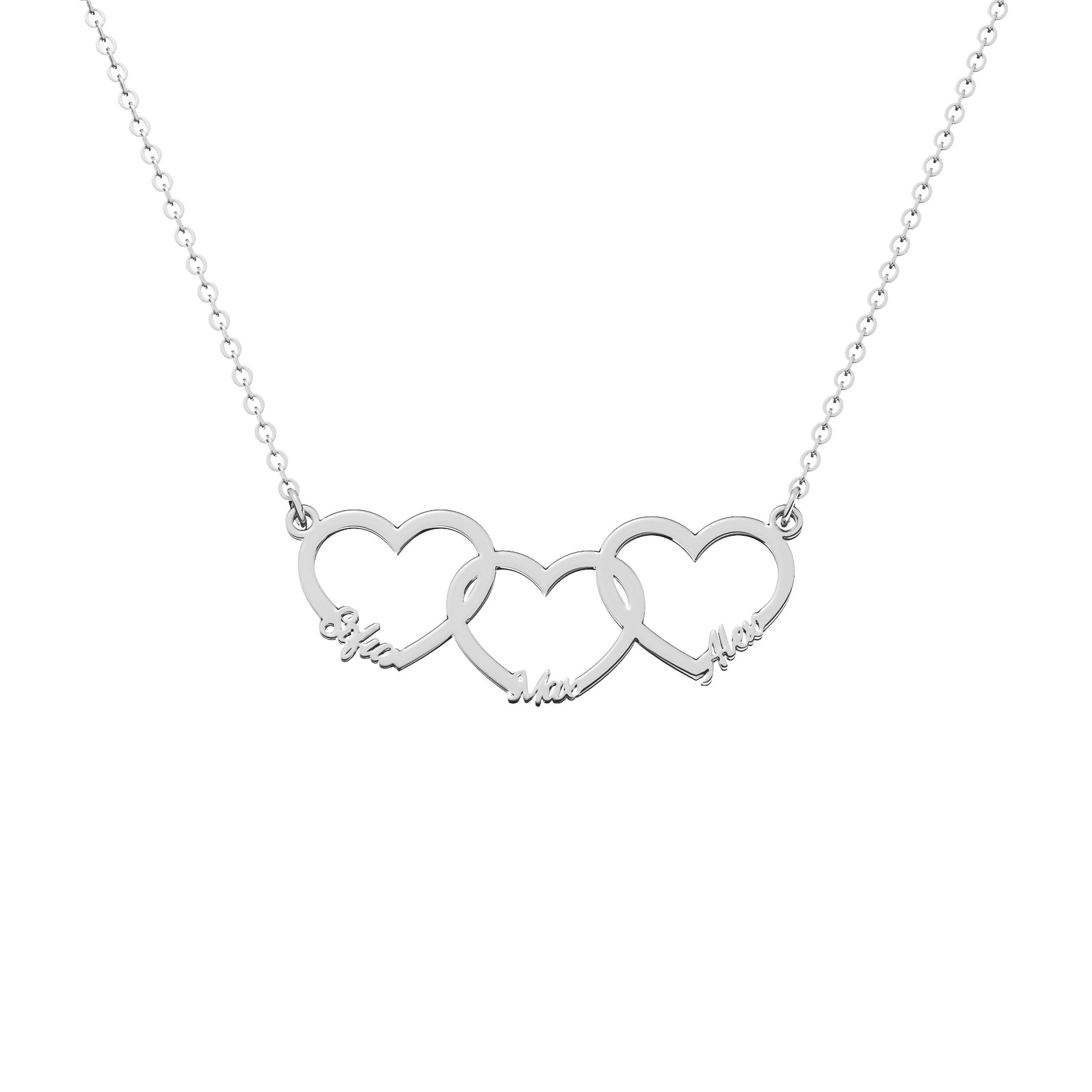 Dije Corazón Nombres Personalizado Hijos Plata.925