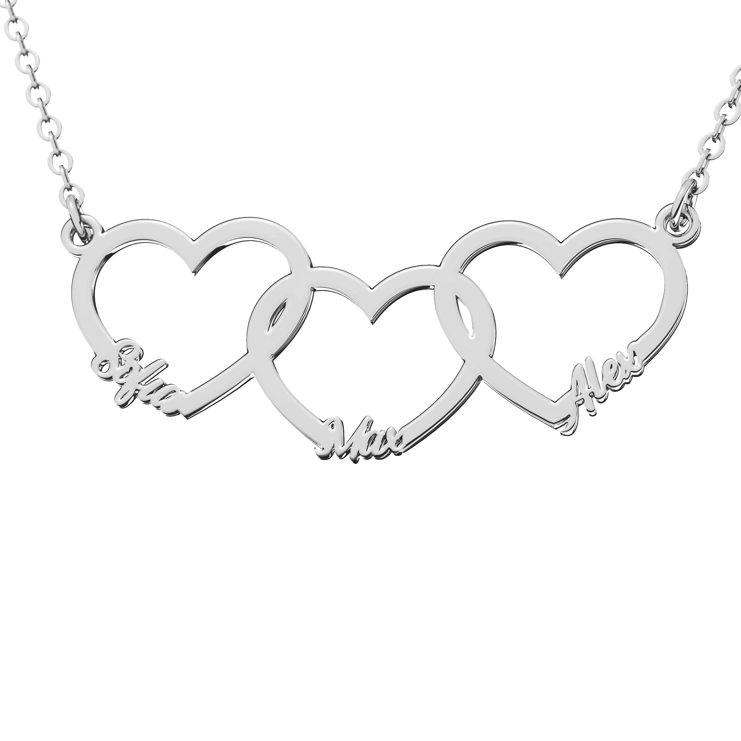 Dije Corazón Nombres Personalizado Hijos Plata.925