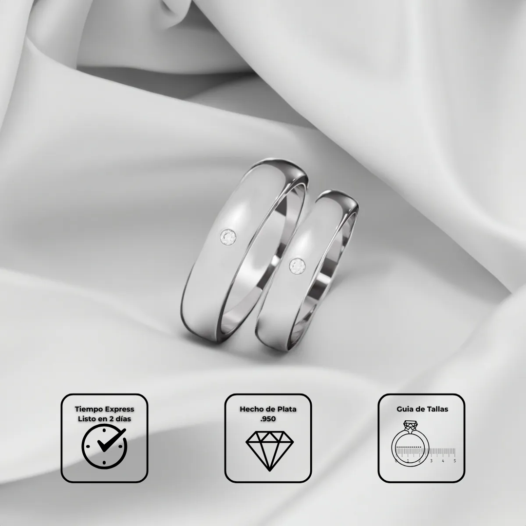 Anillos Matrimoniales Par Paloma X Plata