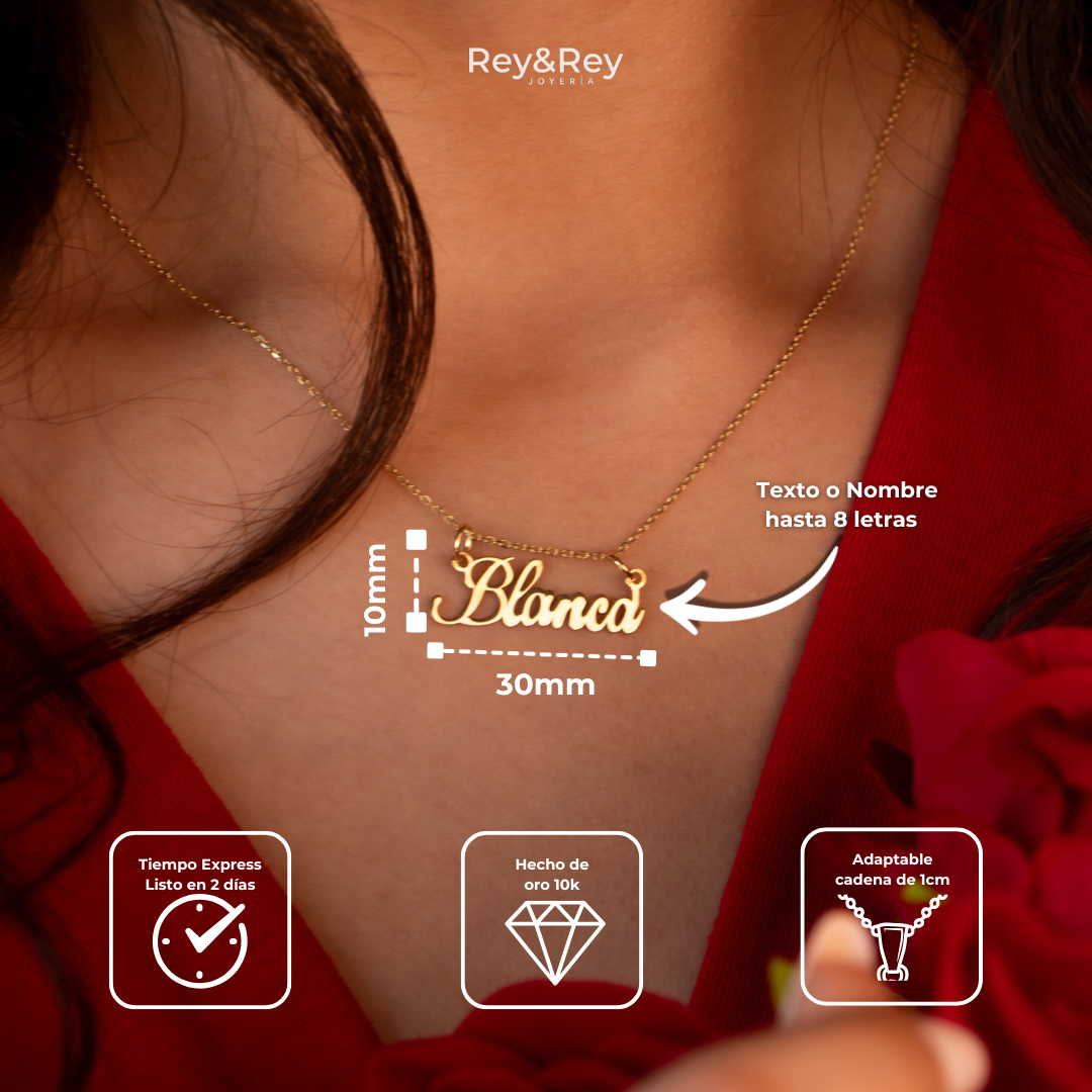 Dije Nombre Personalizado Pluma en Oro 10k Clasico