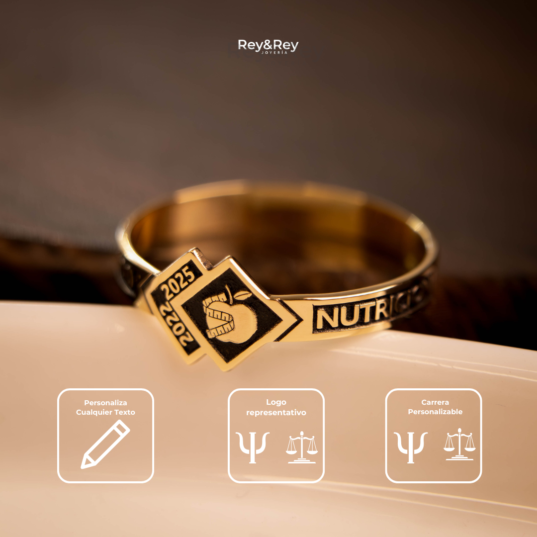 Anillo Skalon Graduación Logos Licenciatura en Plata