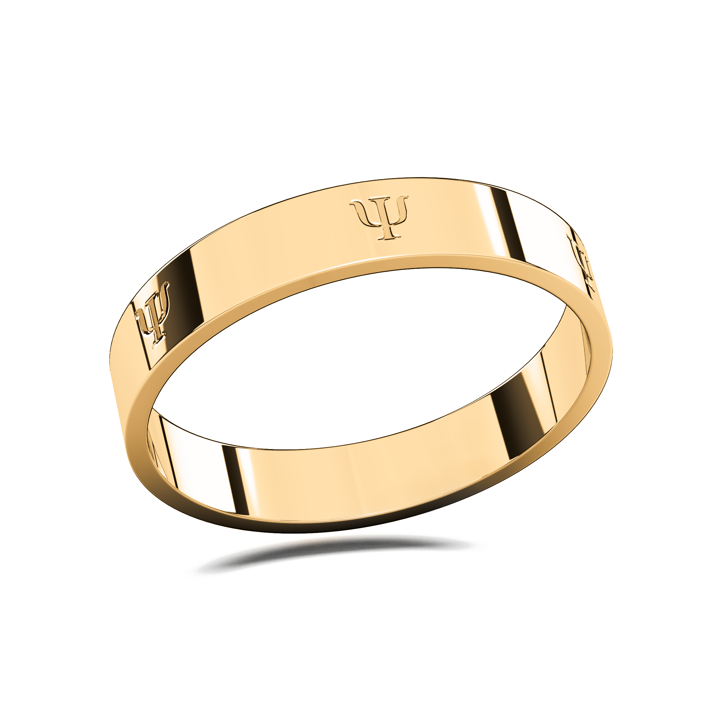 Anillo Flat Ciclo Grado Logos en Oro 10k