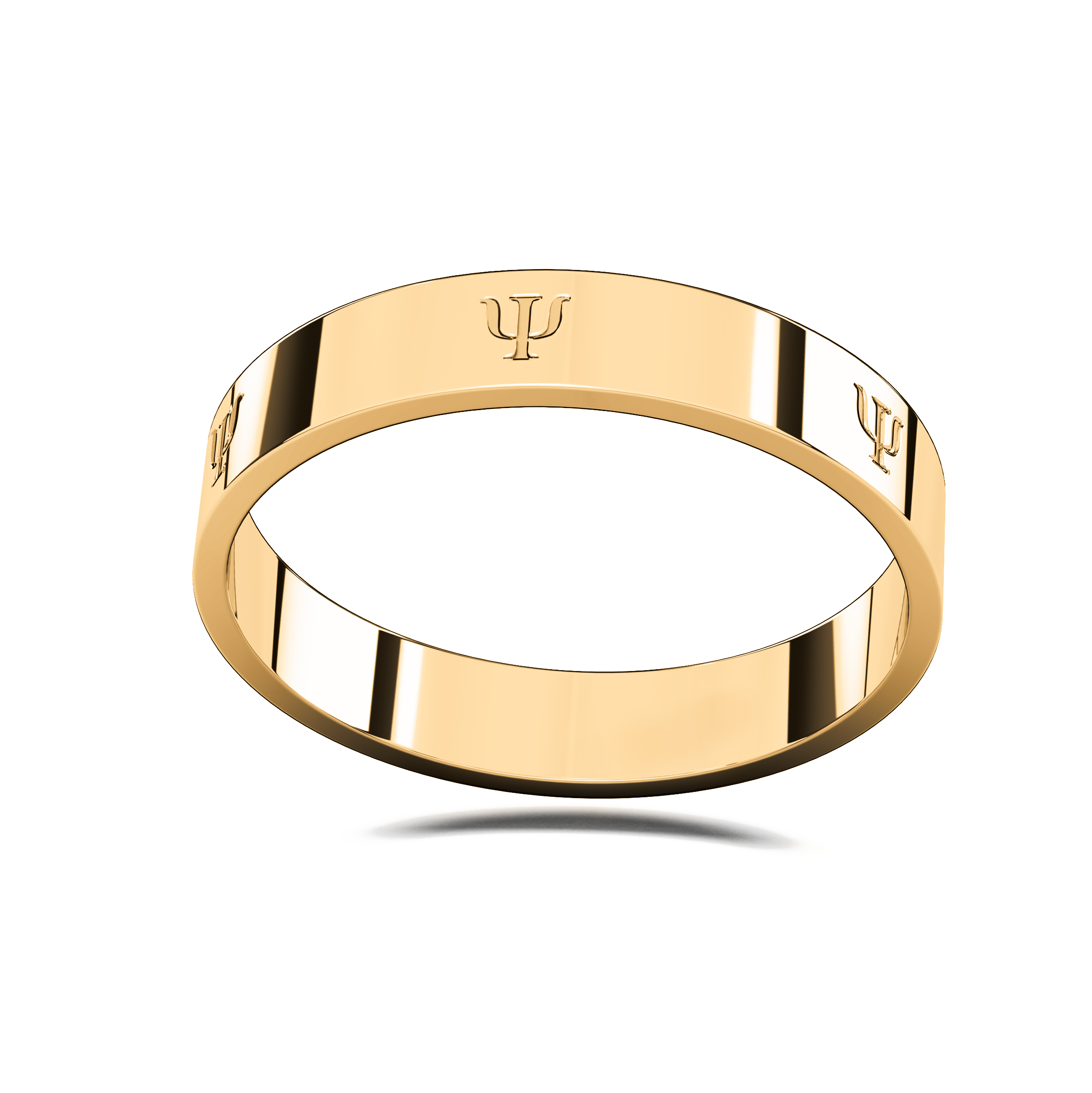 Anillo Flat Ciclo Grado Logos en Oro 10k